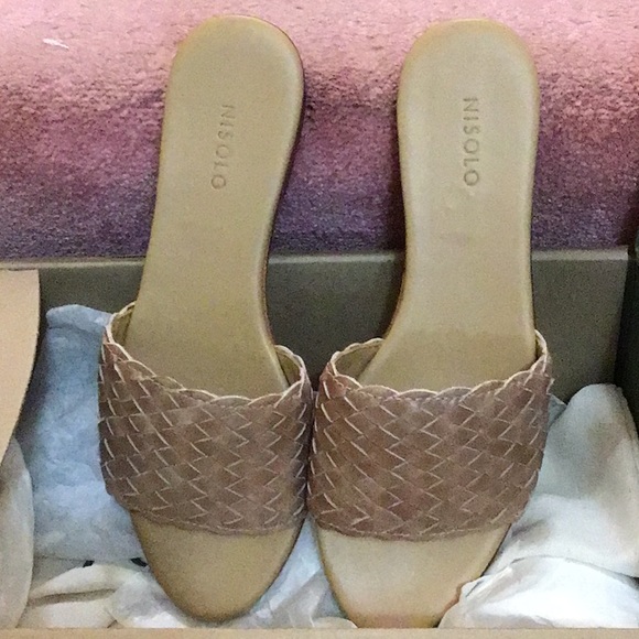Nisolo isla woven slide sandal desert rose size 6 - Picture 1 of 5